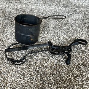 Antique Vintage Holts Egg Beater and Antique Metal wire hand sifter